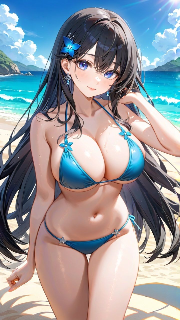 黒髪美女とリゾートデート 美結1 - サンプル画像 1