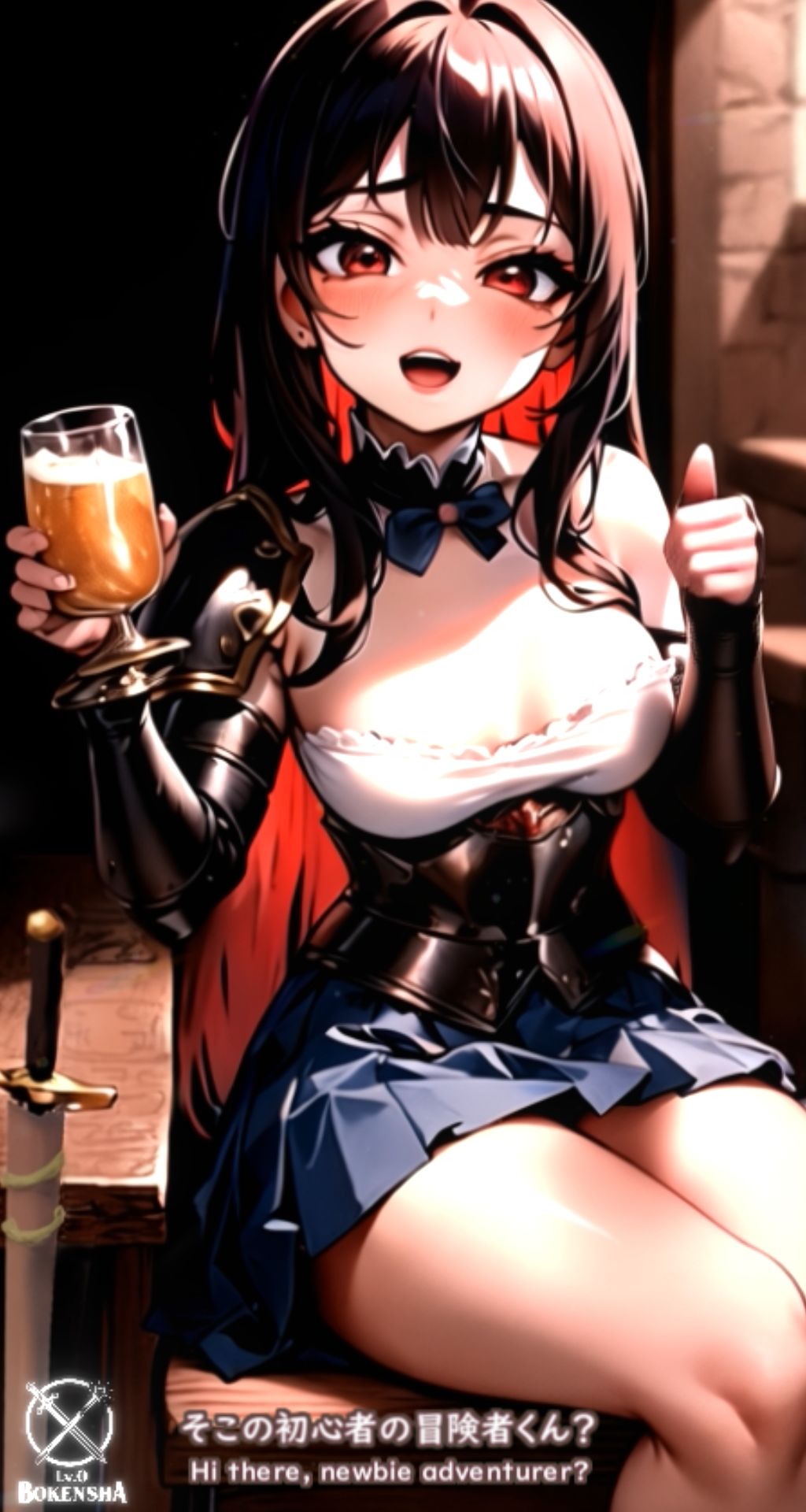 異世界転生した初心者の冒険者くんが酒場で酔った女戦士にパーティに誘われて、宿屋で体の相性をチェックするお話 - サンプル画像 1
