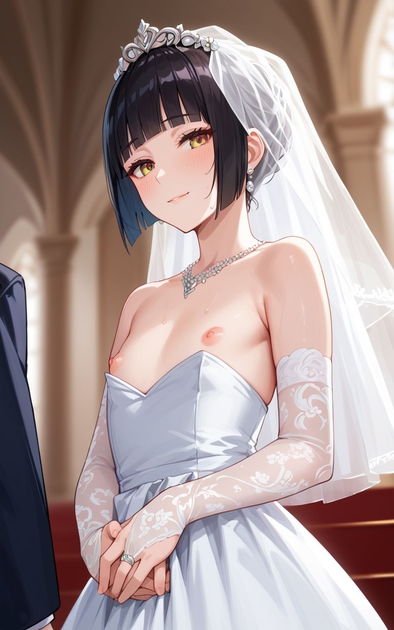 コスプレ男の娘  ウェディングドレス編 - サンプル画像 2