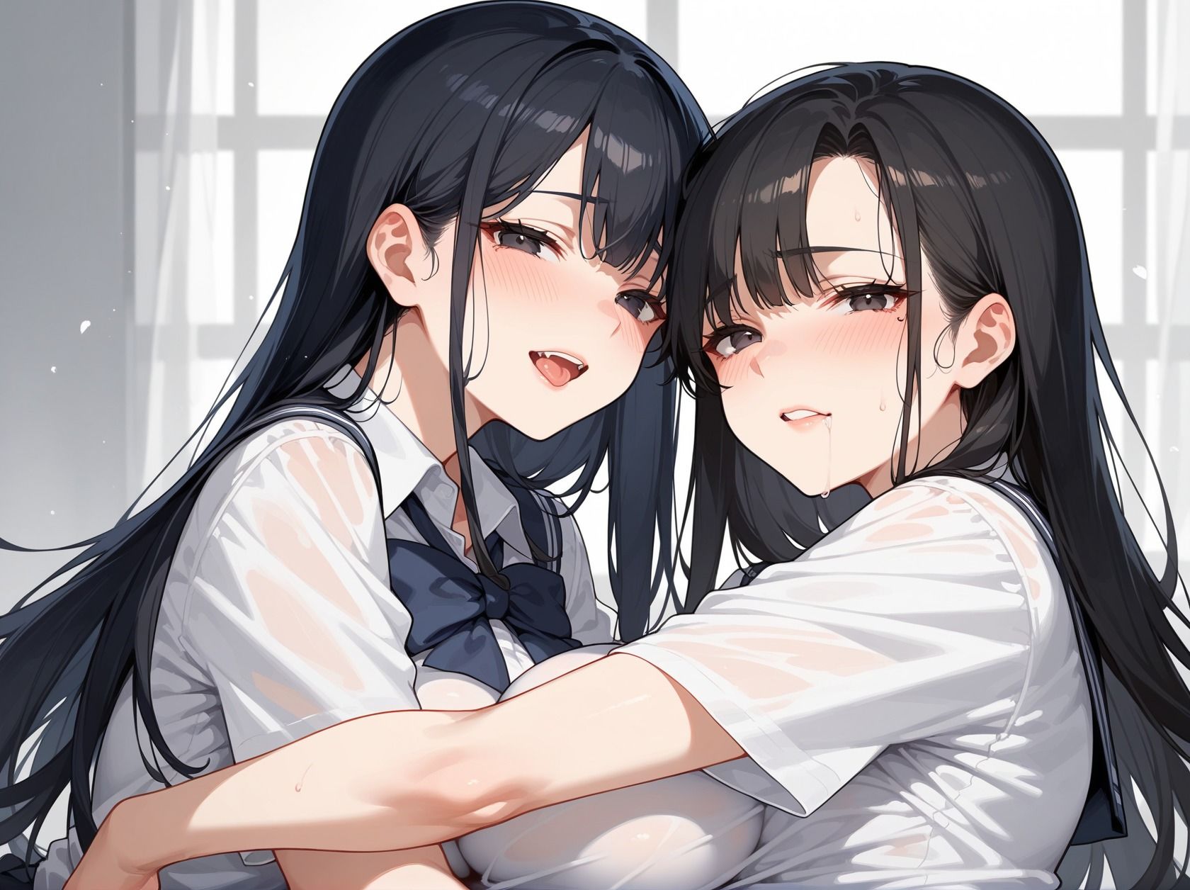 巨乳女子校生ご奉仕フ◯ラチオ  萌える制服姿  ブルマで感じちゃう（はーと） - サンプル画像 1