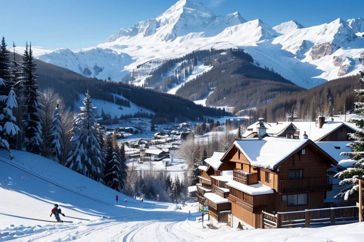 スキーリゾート  背景素材 - サンプル画像 2