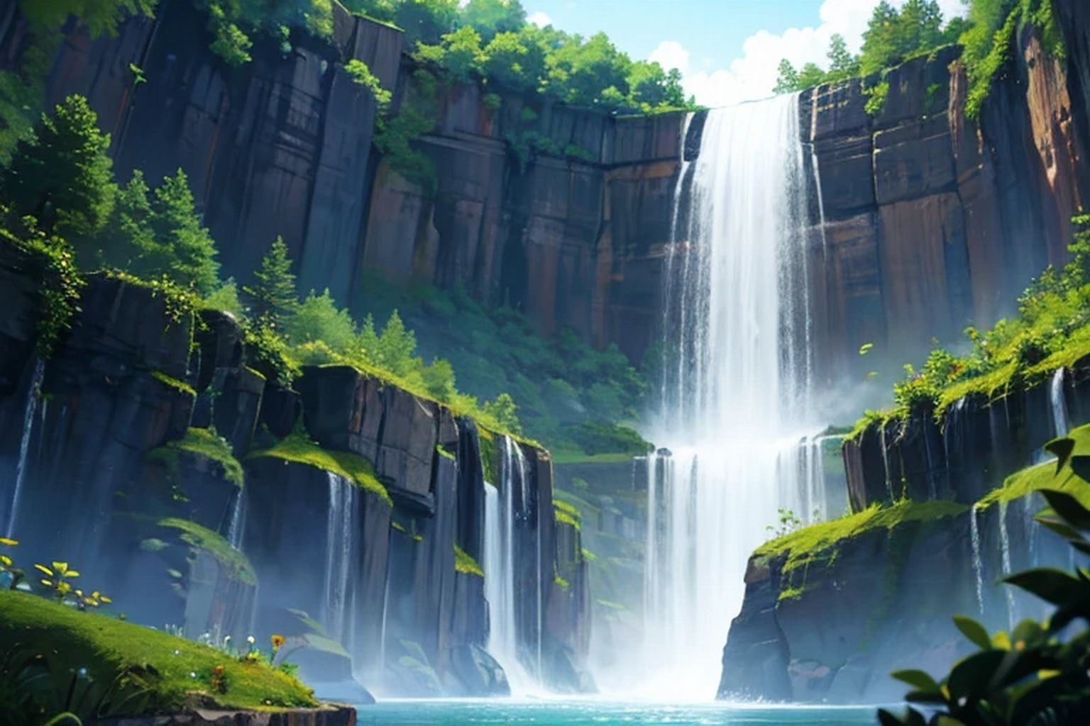 滝  背景素材 - サンプル画像 2