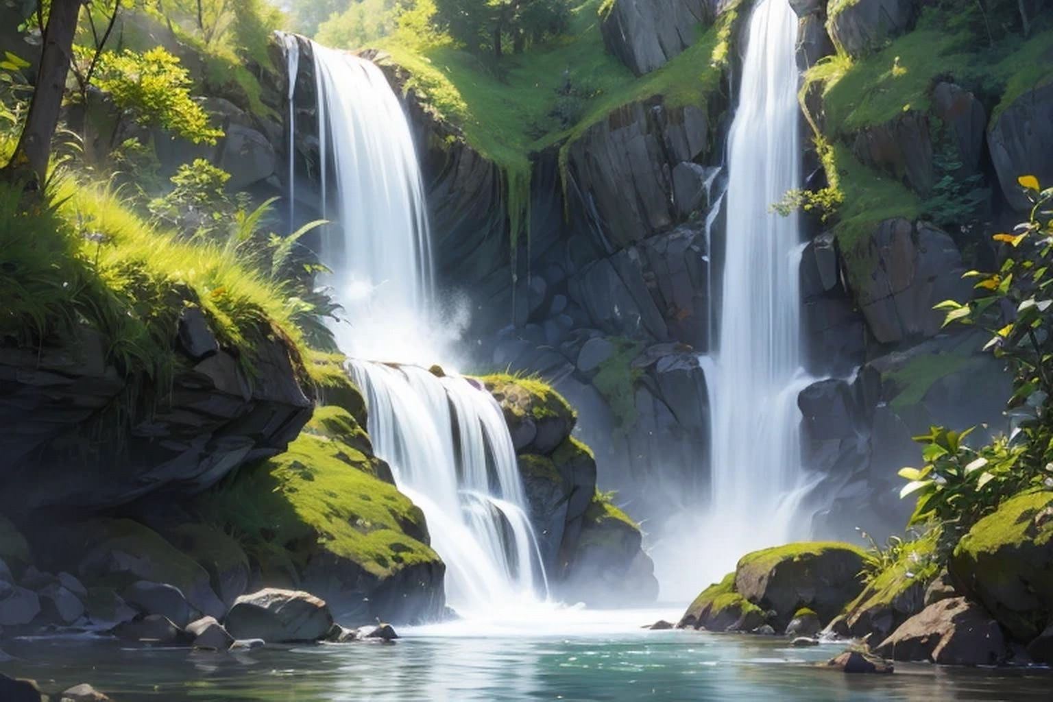 滝  背景素材 - サンプル画像 3