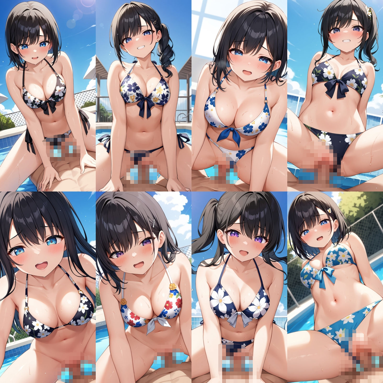 花柄ビキニで中出しエッチ【500枚】 - サンプル画像 4