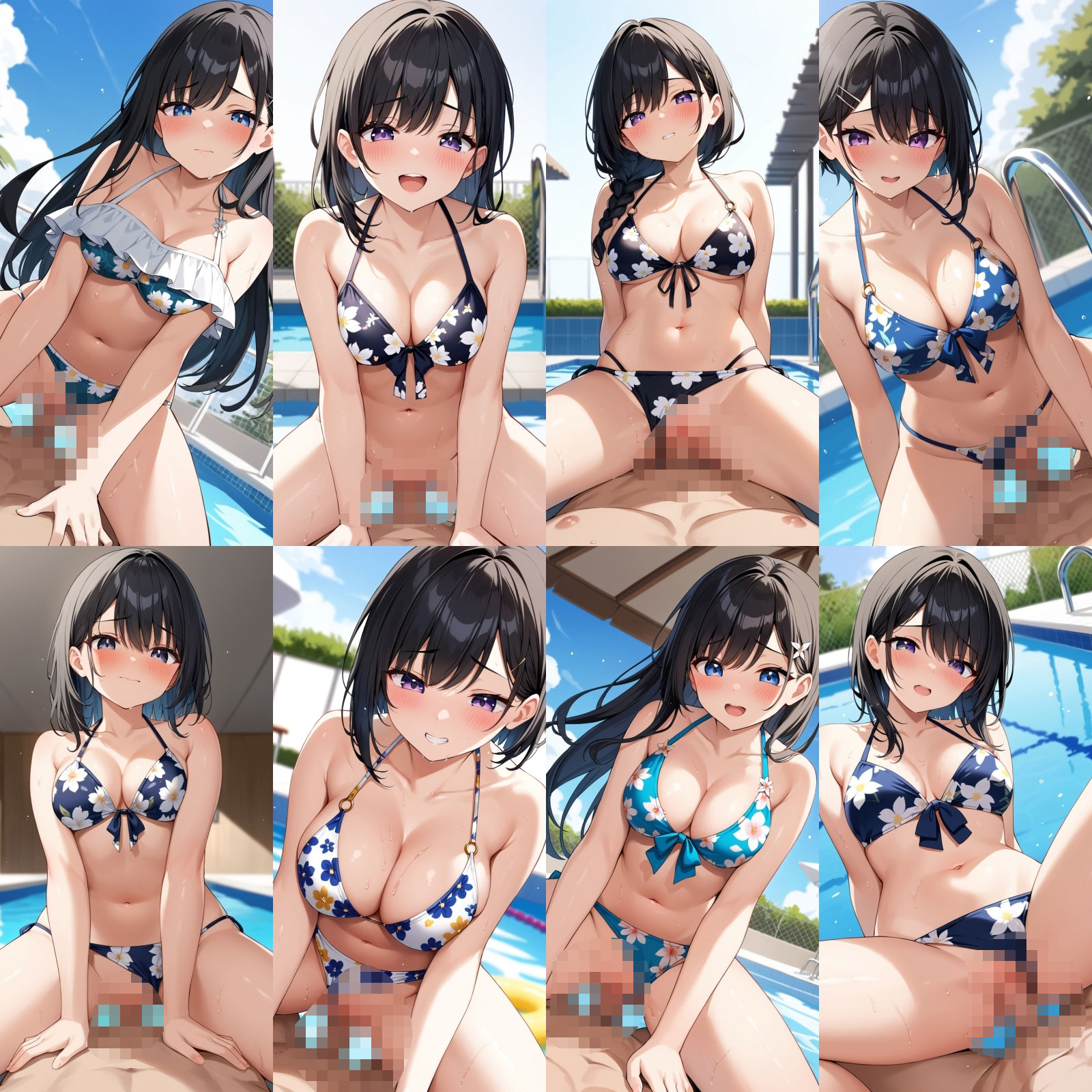 花柄ビキニで中出しエッチ【500枚】 - サンプル画像 5