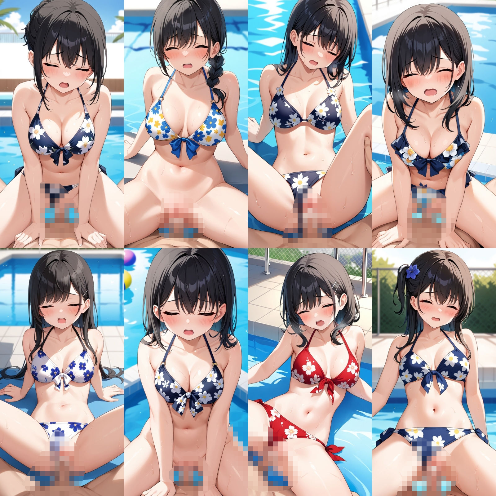 花柄ビキニで中出しエッチ【500枚】 - サンプル画像 8