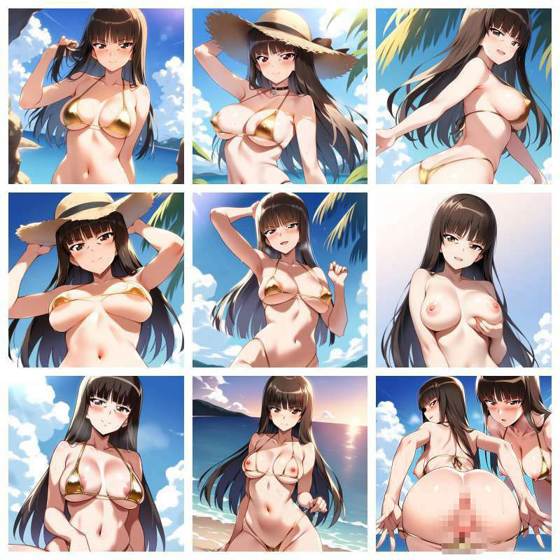 ガル〇ン  西〇しほ  金ビキニ - サンプル画像 1