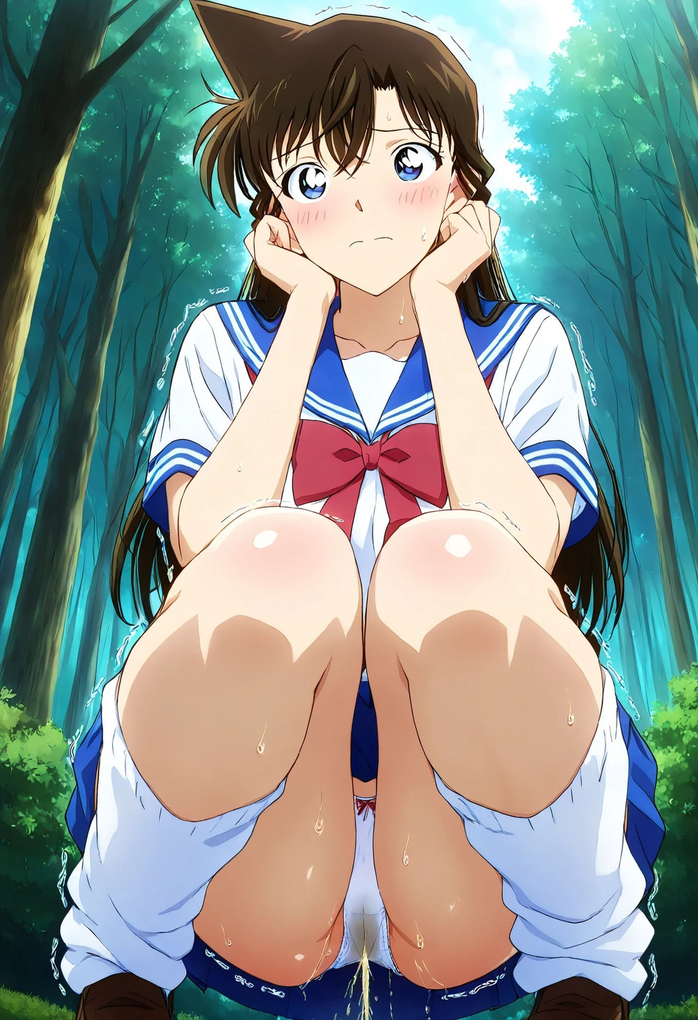 毛〇蘭  茂みでおもらししてえっち - サンプル画像 4