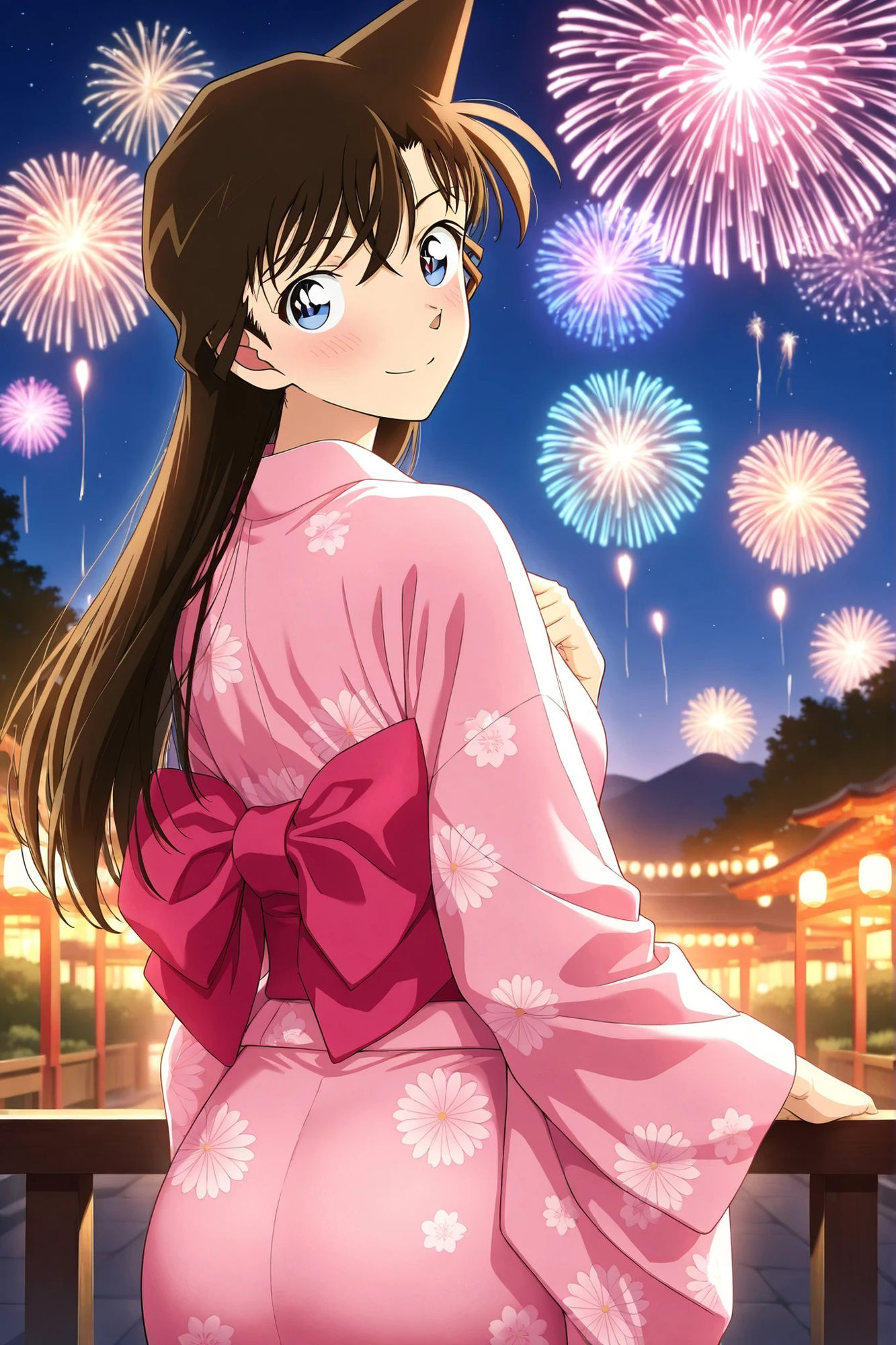 毛〇蘭  浴衣で花火 - サンプル画像 4