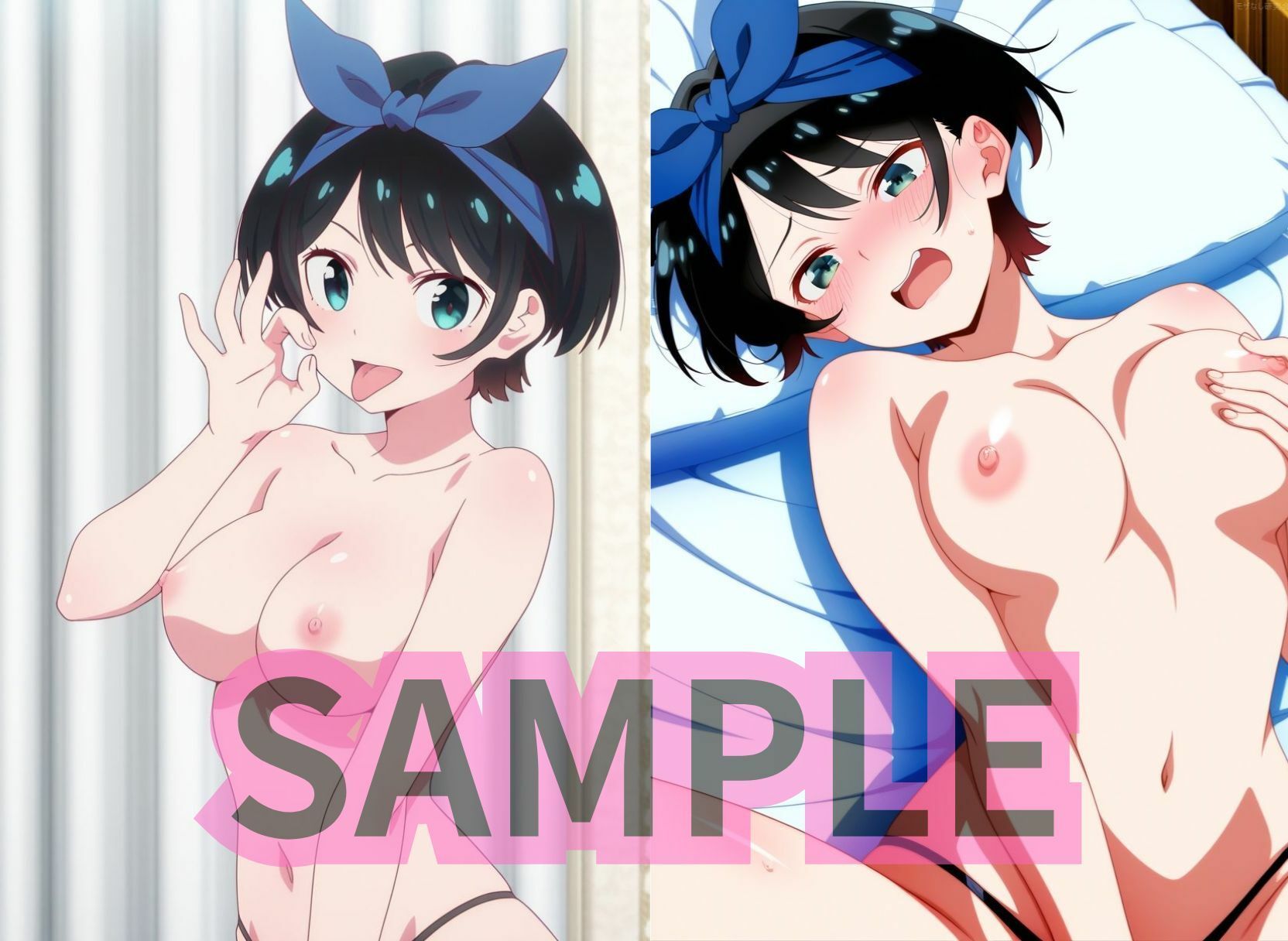 かのかりメンエス嬢はマイクロビキニを着たり待ち時間におま○こを弄ってる - サンプル画像 6