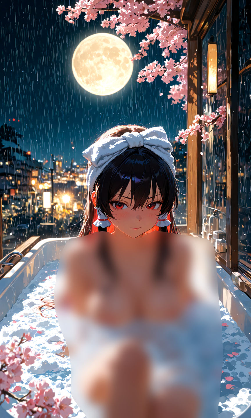 霊夢ちゃんのえっちな写真集vol.34〜春の雪の朝の風呂編〜 - サンプル画像 1