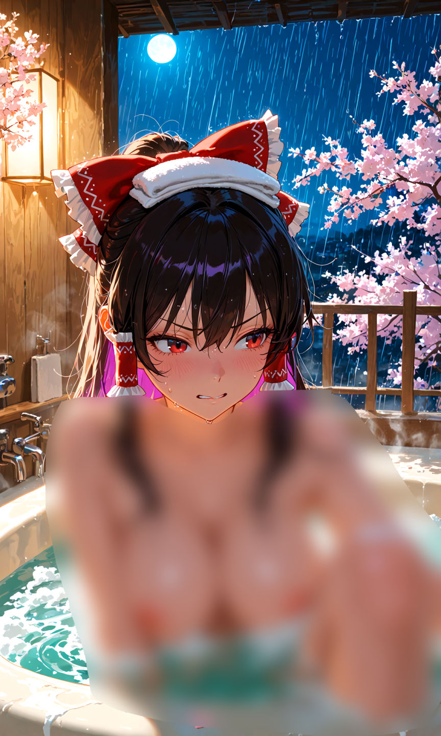 霊夢ちゃんのえっちな写真集vol.34〜春の雪の朝の風呂編〜 - サンプル画像 2