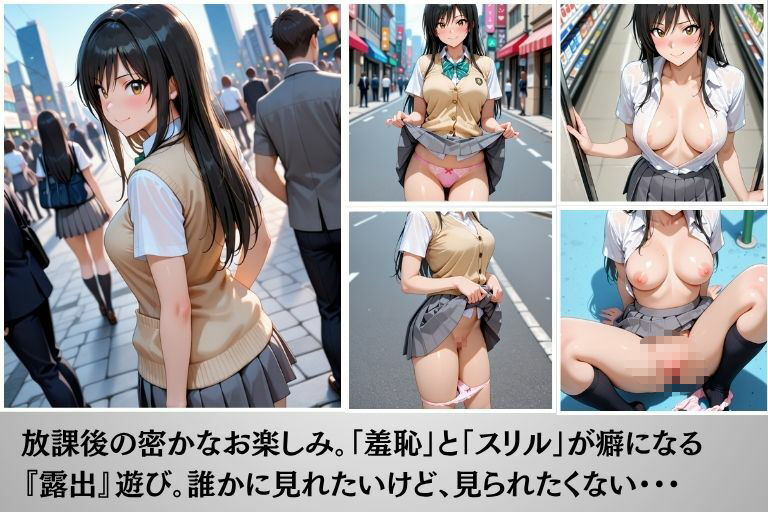 放課後露出  古●川唯編 - サンプル画像 1