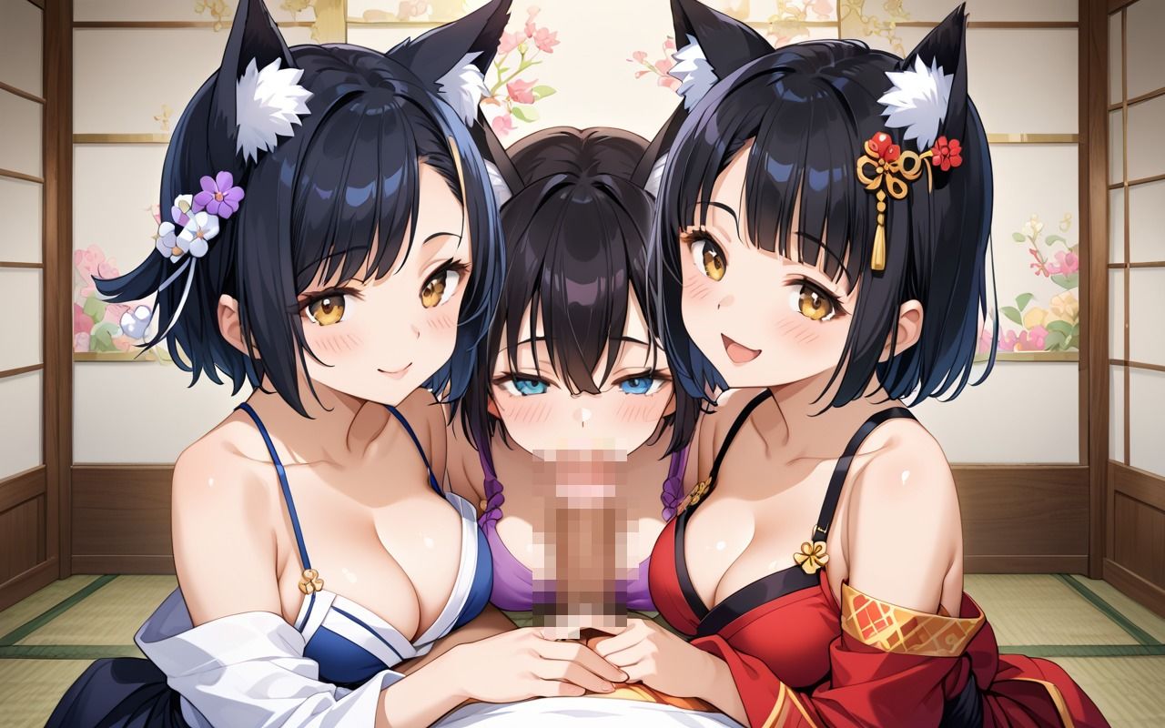 女子校生くノ一とハーレム中出し修行♪ - サンプル画像 3