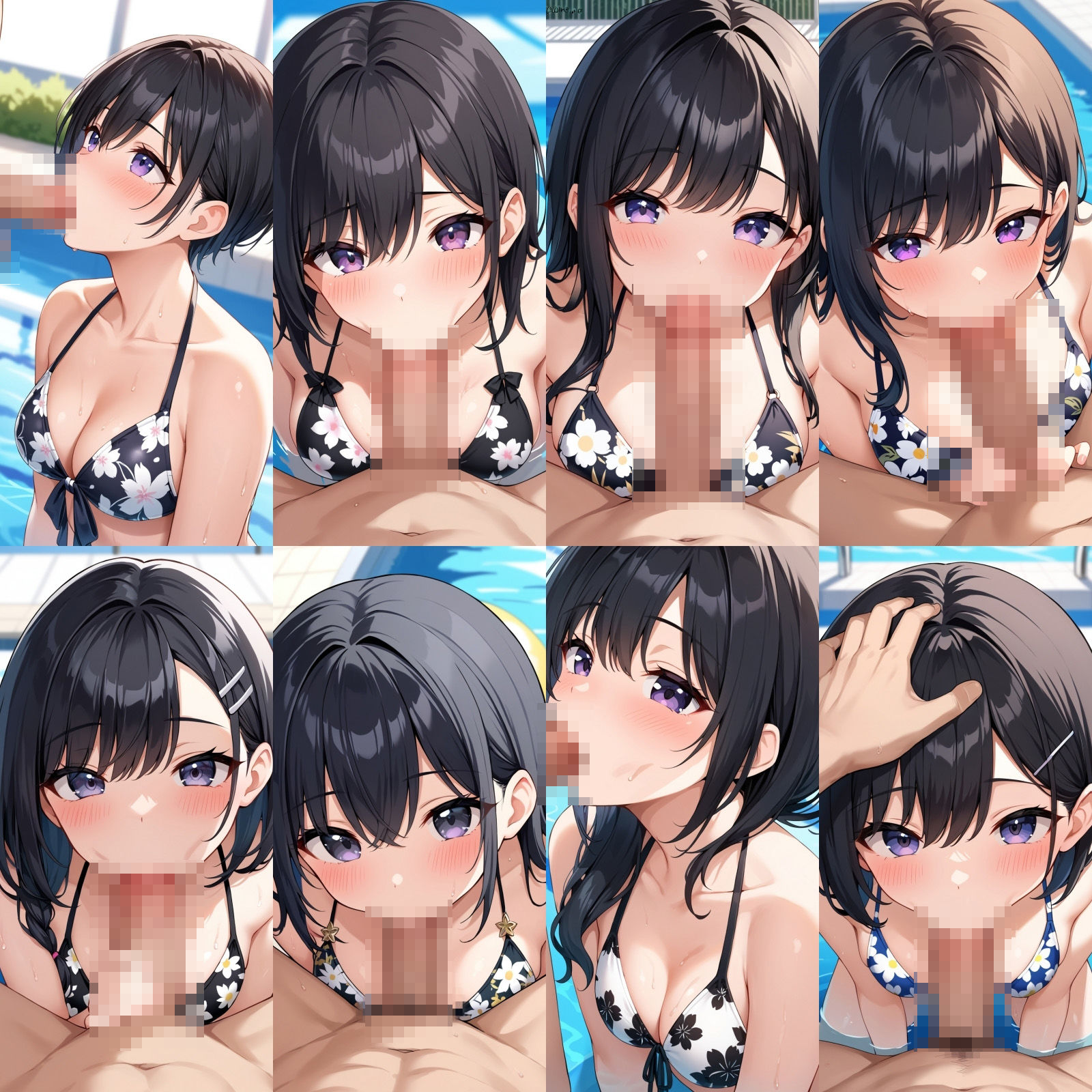 花柄ビキニでフェラ【500枚】 - サンプル画像 1