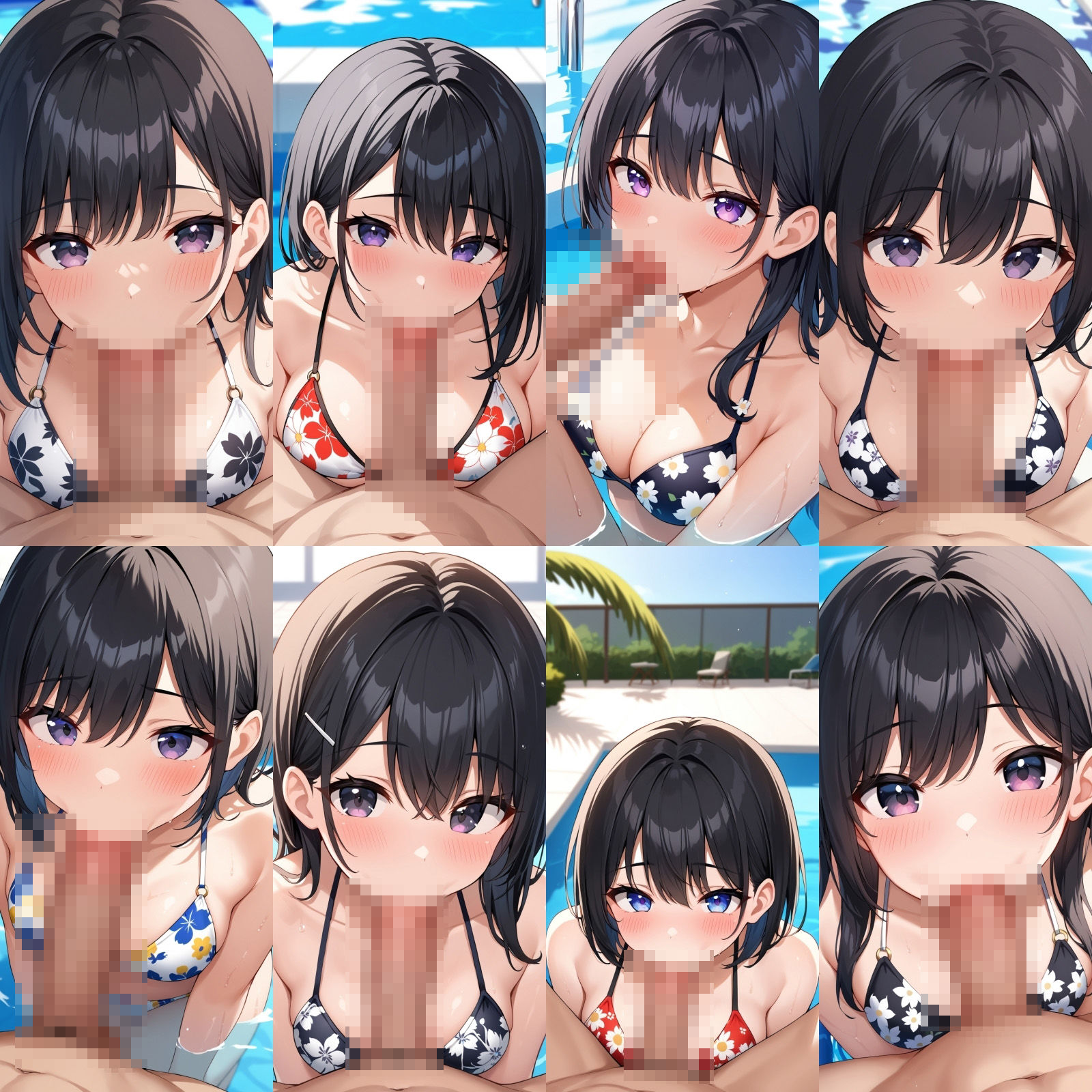 花柄ビキニでフェラ【500枚】 - サンプル画像 2