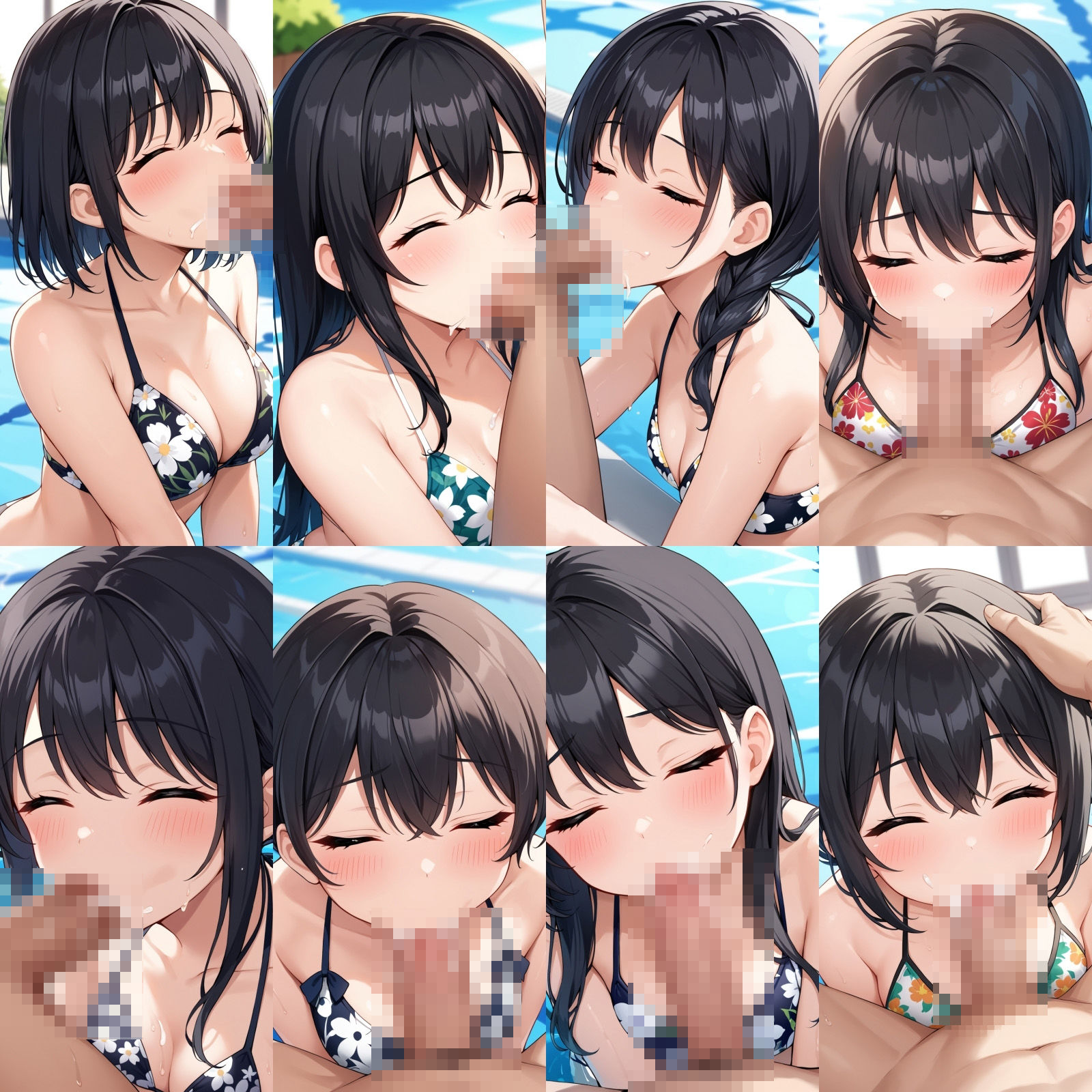 花柄ビキニでフェラ【500枚】 - サンプル画像 8