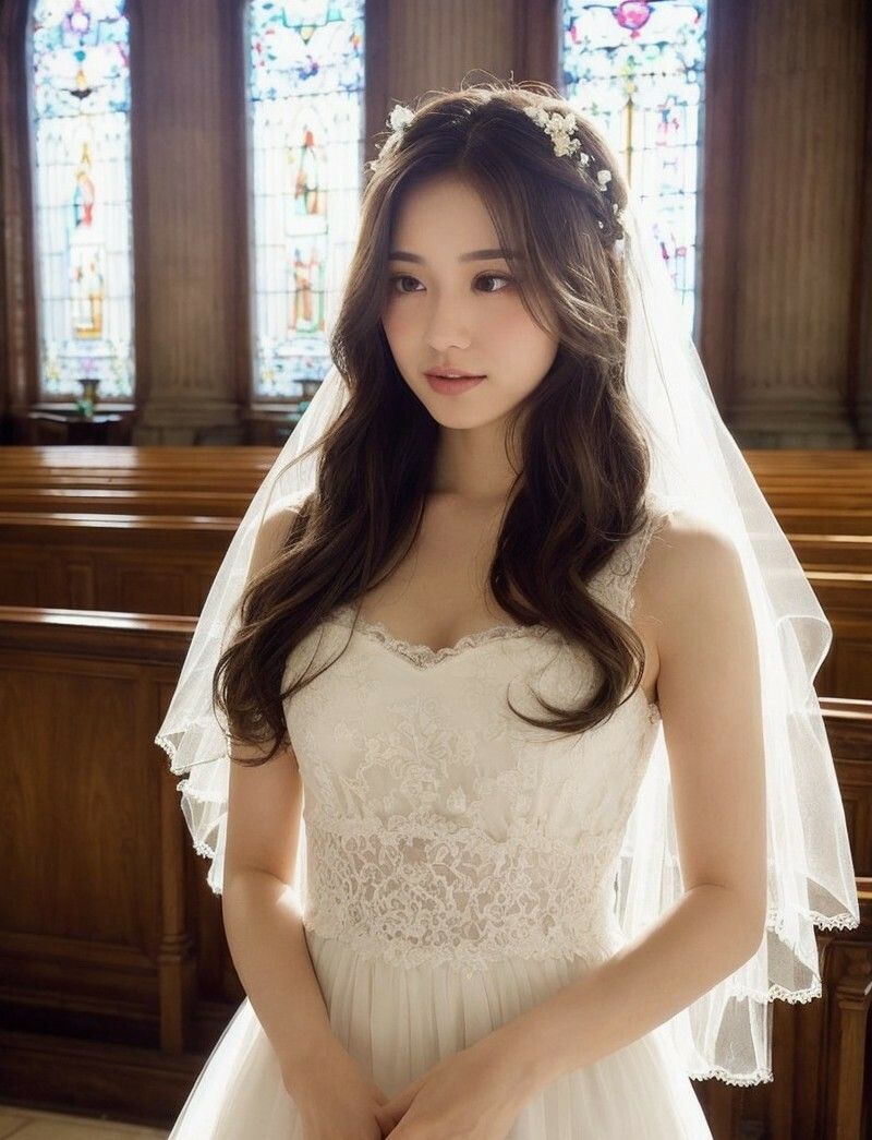 【美女名録】vol2.17  白い約束──その夜に永遠を誓う  200枚【AIグラビア写真集】 - サンプル画像 1