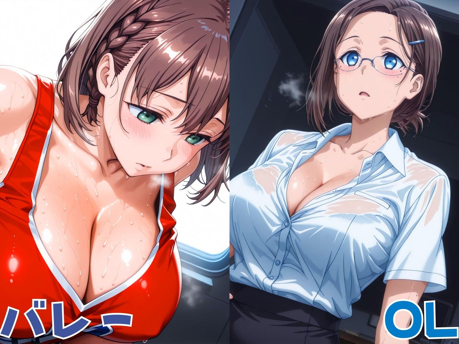 爆乳二人のたわわコス - サンプル画像 4