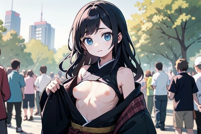 最新のトレンドはおっぱいまるだし？！和風ファッションな女の子達！1 - サンプル画像 1