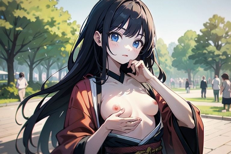最新のトレンドはおっぱいまるだし？！和風ファッションな女の子達！2 - サンプル画像 2