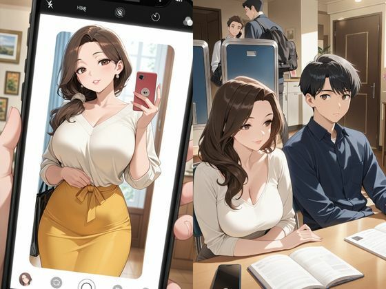 マッチングアプリの巨乳美女は親友の母だった - サンプル画像 1