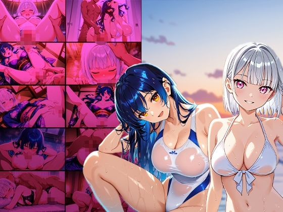 爆乳銀髪×青髪グラドルが専属契約のはずが秘密の種付け撮影【4K】 - サンプル画像 1