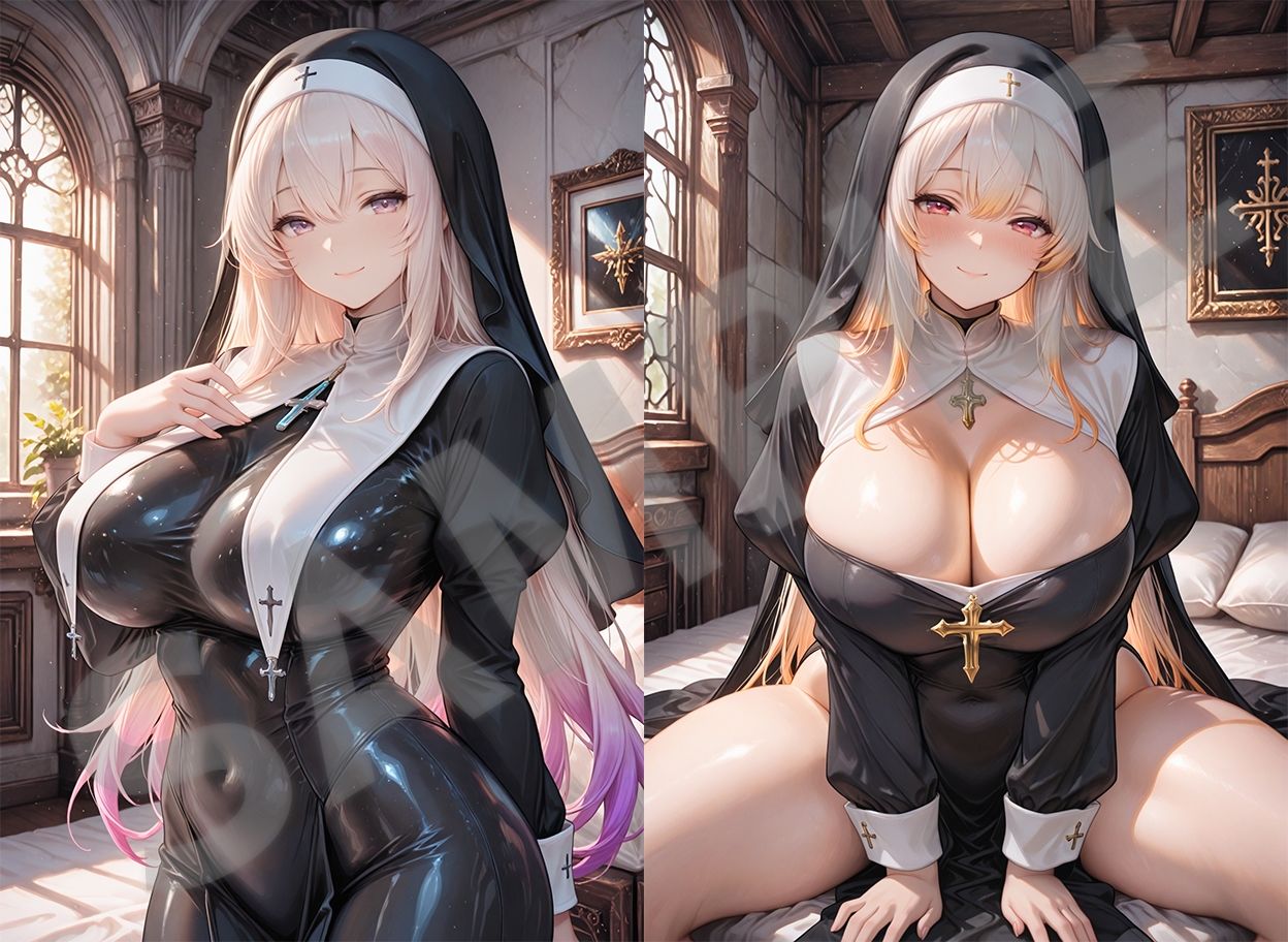 巨乳シスターとエッチな懺悔（はーと） - サンプル画像 1