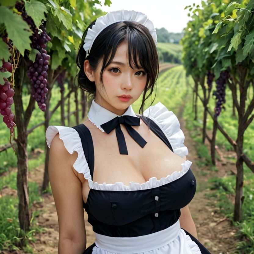 ブドウ畑にメイドを呼んだ（セリフなし  AI画像集） - サンプル画像 5