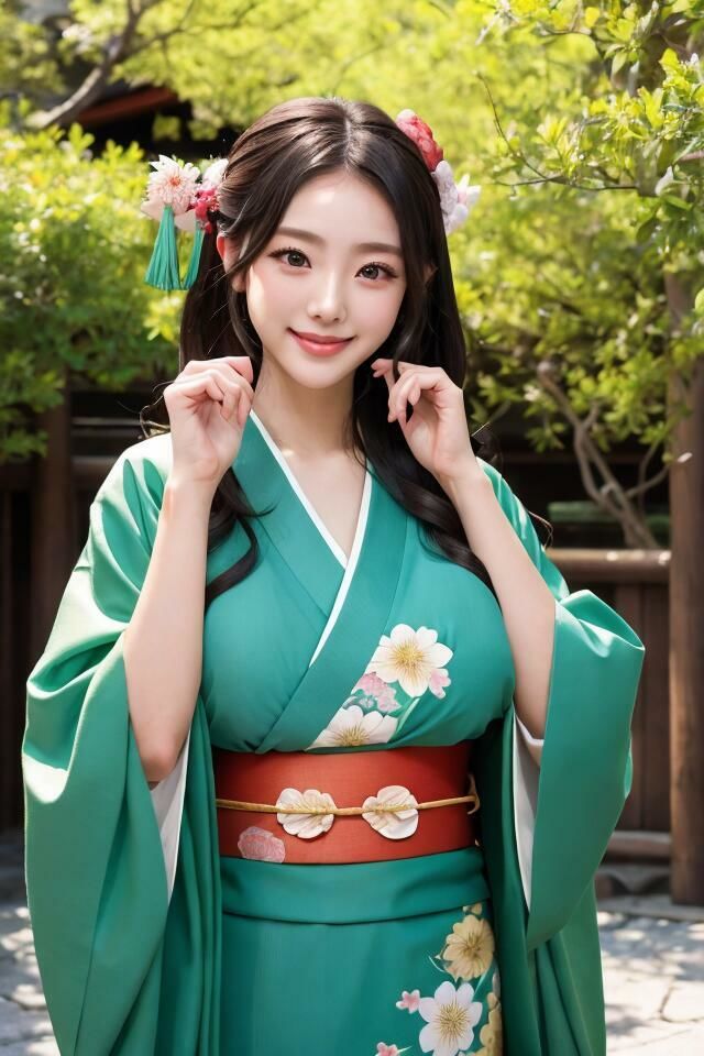 京都で見つけた きもの美人（1） ゆいな しの ほのか ゆず 400枚超のAI着物美人写真集 - サンプル画像 1