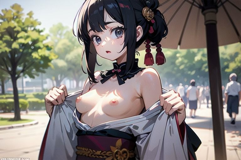 最新のトレンドはおっぱいまるだし？！和風ファッションな女の子達！3 - サンプル画像 3