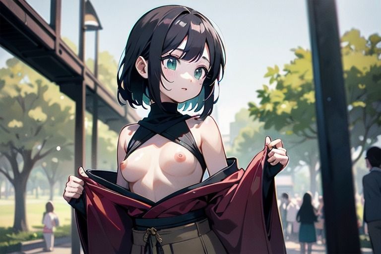 最新のトレンドはおっぱいまるだし？！和風ファッションな女の子達！3 - サンプル画像 6