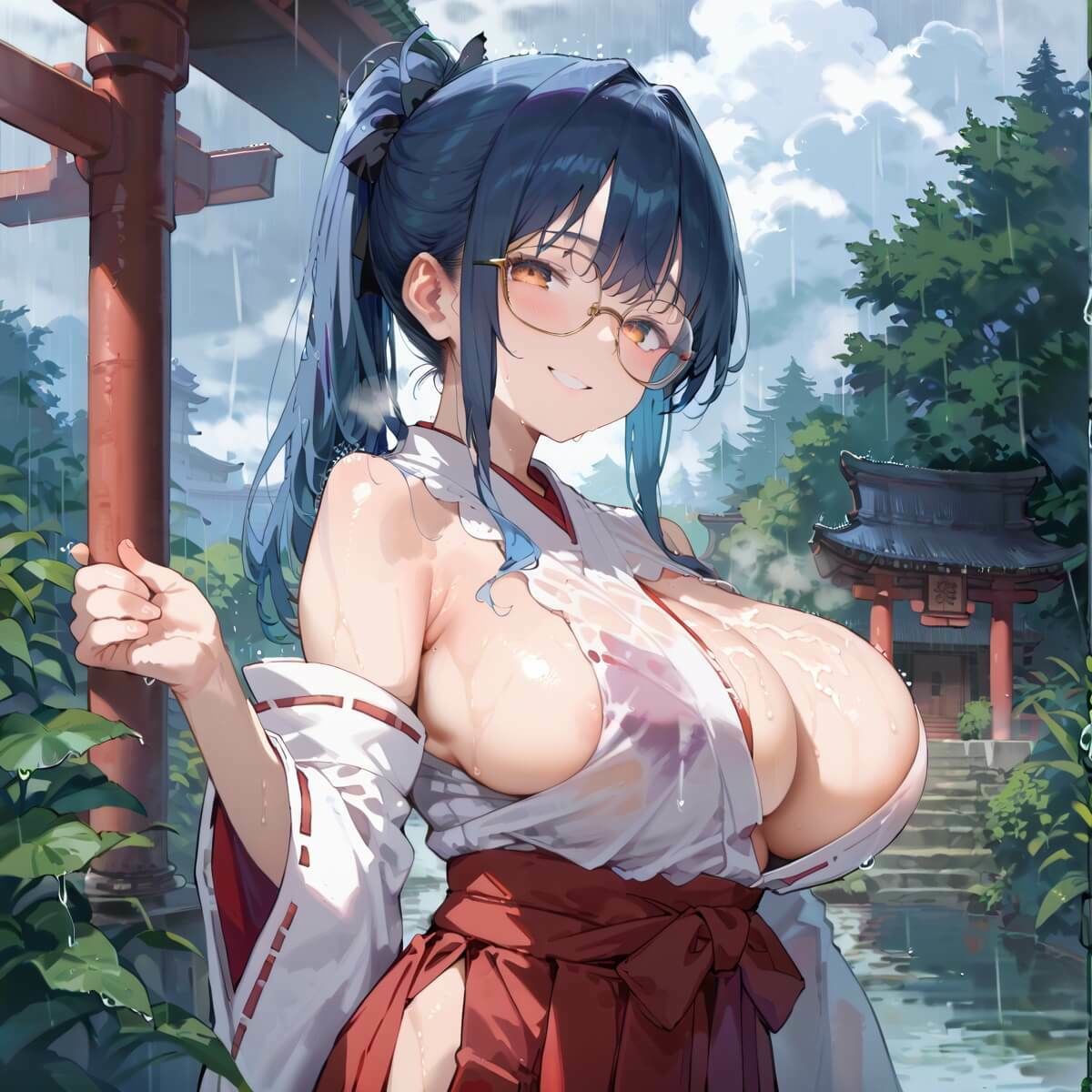 通り雨の中の美しき巫女たち5・200枚 - サンプル画像 8