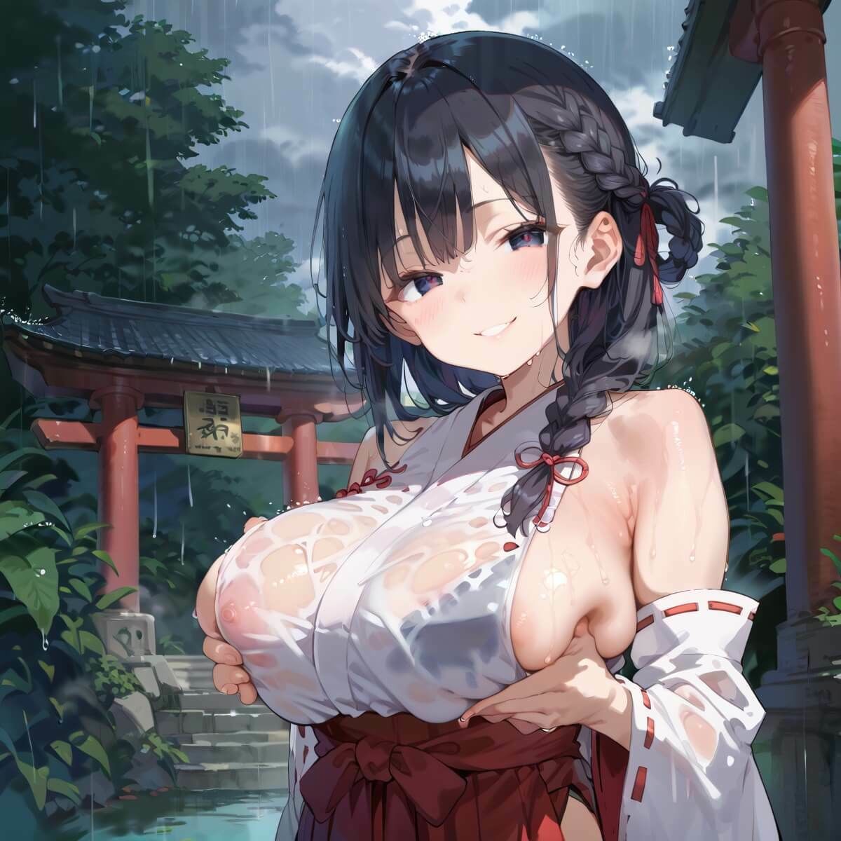 通り雨の中の美しき巫女たち7・200枚 - サンプル画像 3