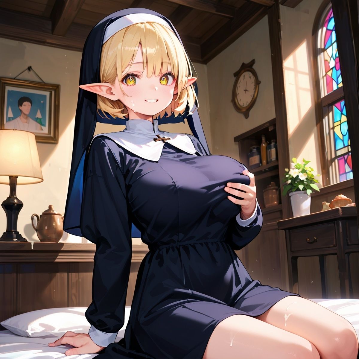 巨乳エルフに大量中出し！〜背徳のシスター編〜 Vol.4 - サンプル画像 10