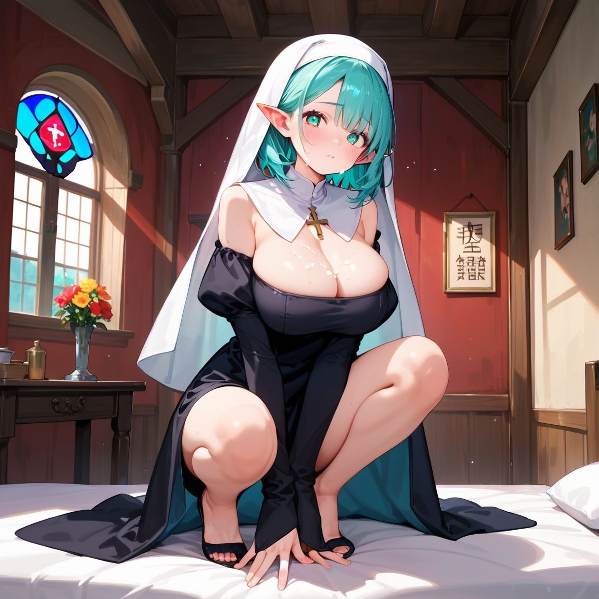 巨乳エルフに大量中出し！〜背徳のシスター編〜 Vol.6 - サンプル画像 5