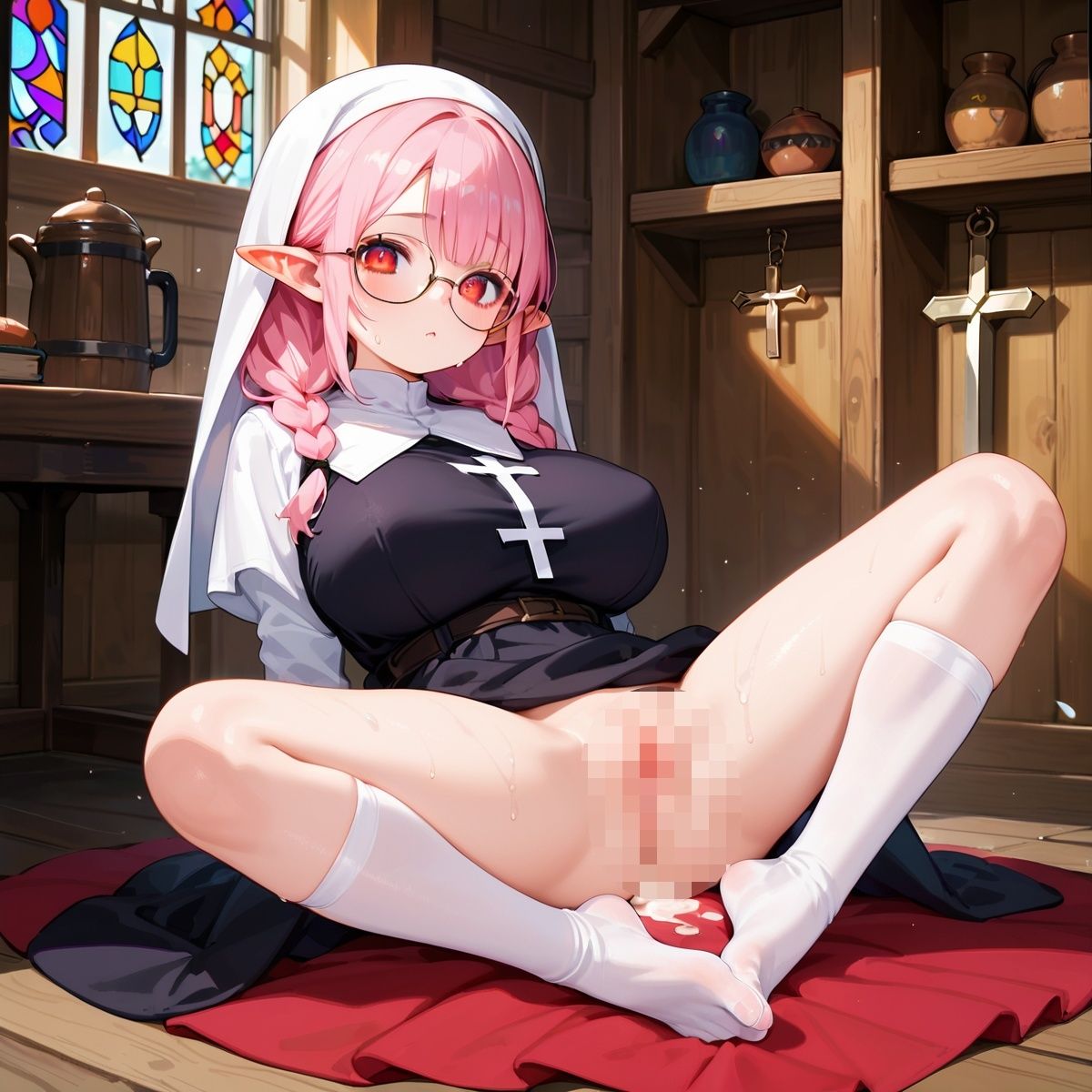 巨乳エルフに大量中出し！〜背徳のシスター編〜 Vol.8 - サンプル画像 4