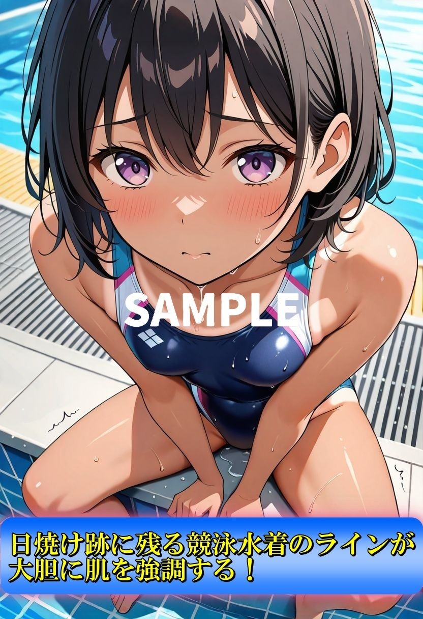 日焼け跡が残る競泳水着SEX - サンプル画像 2