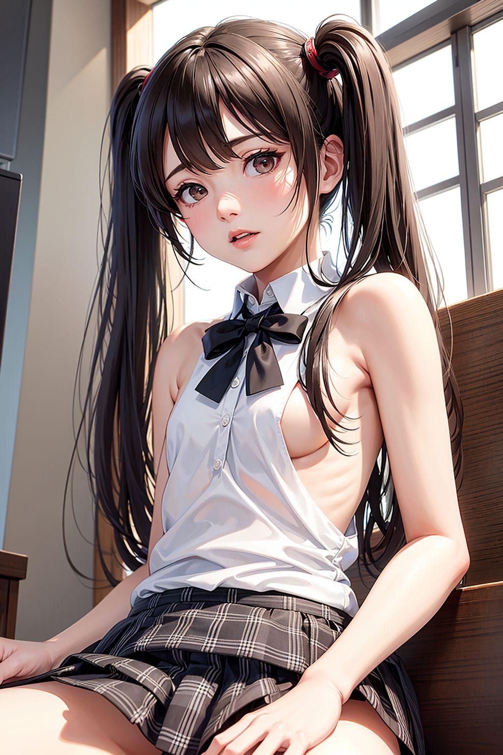 脱衣の天使たち キュートなツインテール イラスト版 - サンプル画像 2