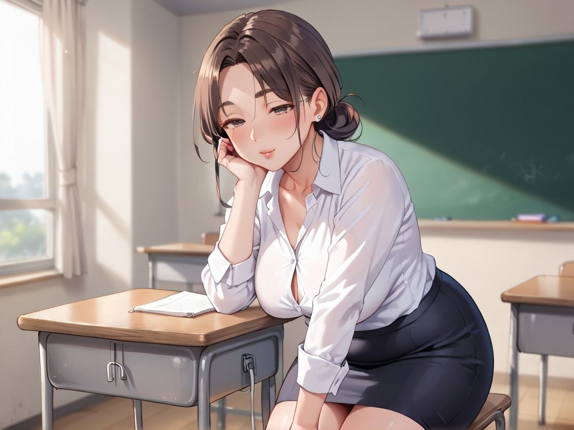 人妻教師に種付け - サンプル画像 2