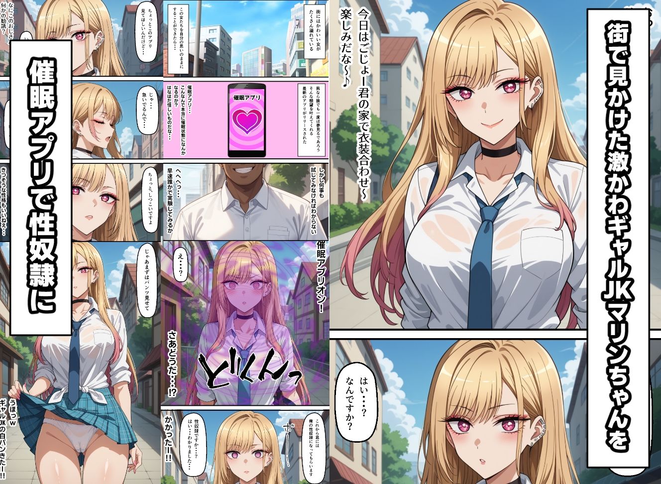 激かわギャルJKマリンちゃんを催●アプリで種付けする話 - サンプル画像 1