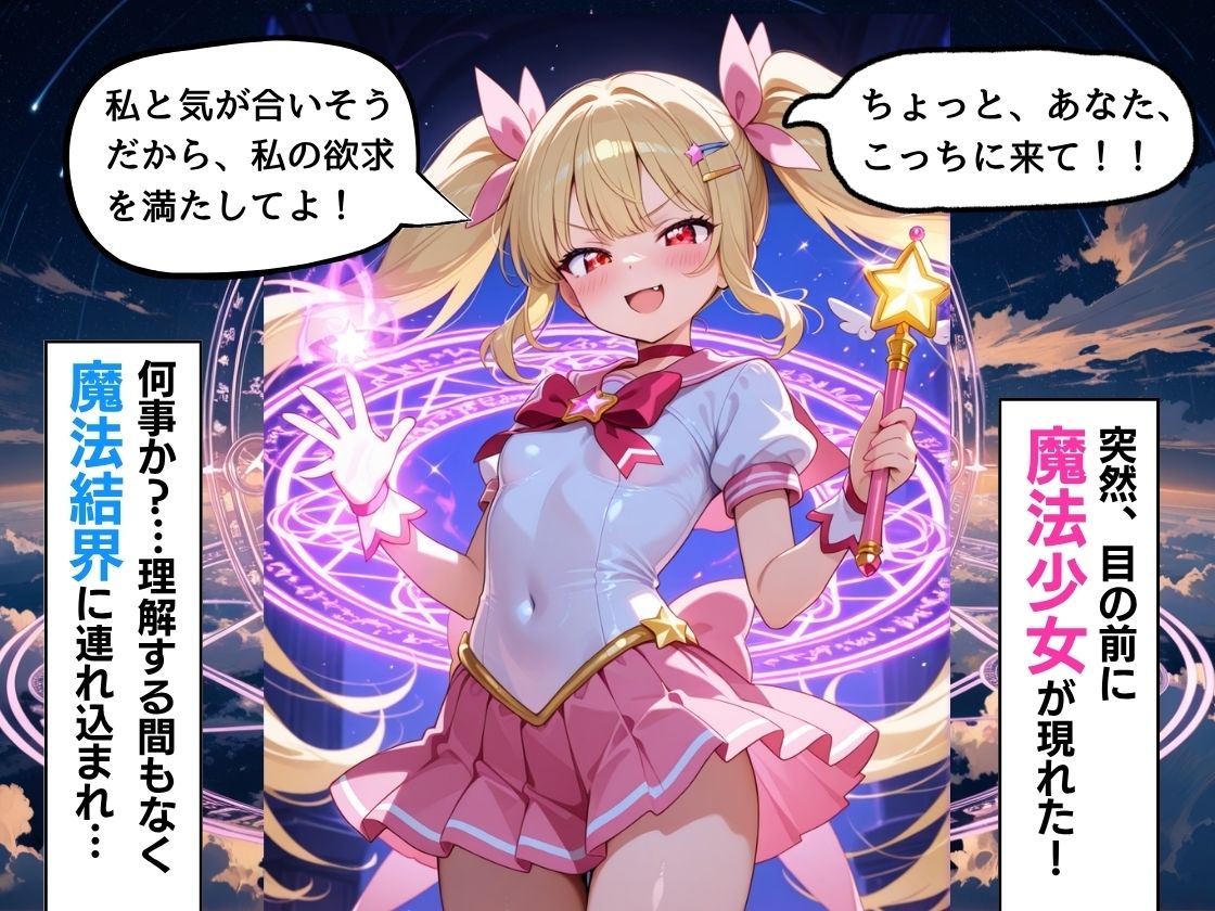 魔法少女に結界内へ連れ込まれて、中だしをせがまれる  〜誘惑魔法は突然に〜 - サンプル画像 1