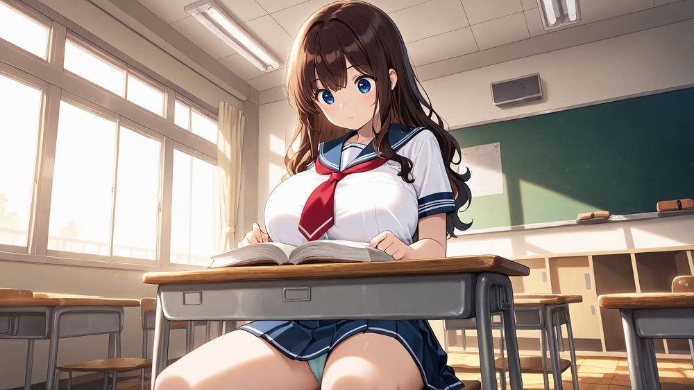 爆乳ピンク＆茶髪ダブルカラースク水美少女孕ませ教育【4K】 - サンプル画像 3