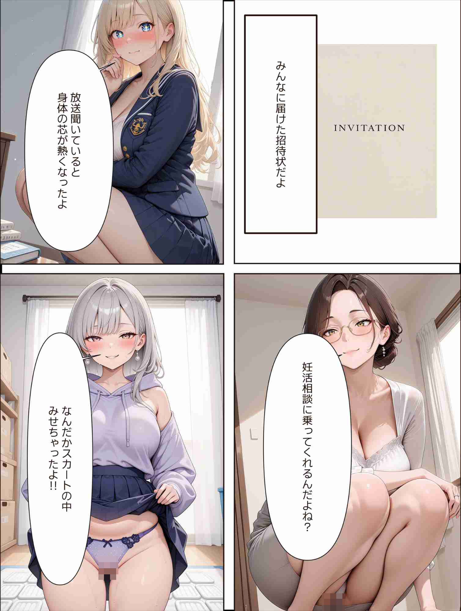 深夜ラジオ電波催○で孕ませ！不妊の悩みと背徳感、3人の人妻の運命は！ - サンプル画像 5