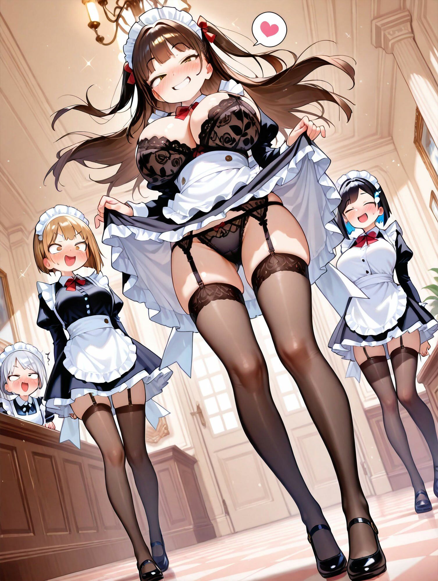 巨乳ハーレム学園ご奉仕セクシー下着メイド専科〜純ハーレム特別編〜 - サンプル画像 8