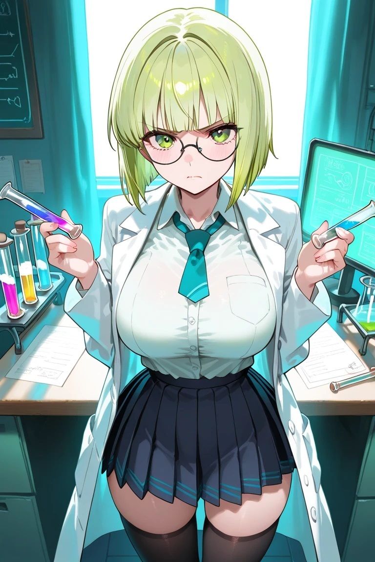 科学室×白衣と服が溶ける - サンプル画像 1