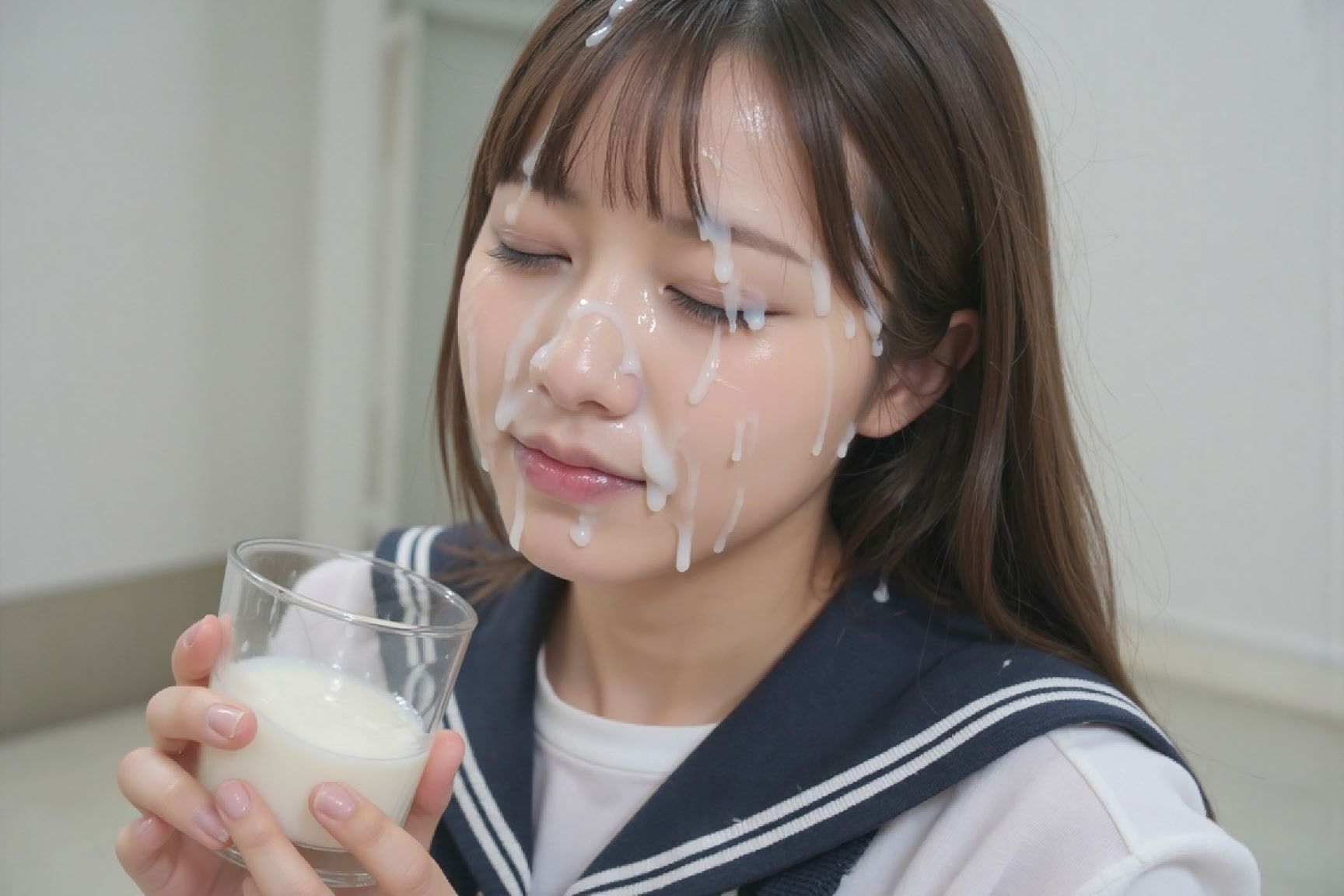 可愛いJKの顔面にひたすらザーメンぶっかけ！5 - サンプル画像 5