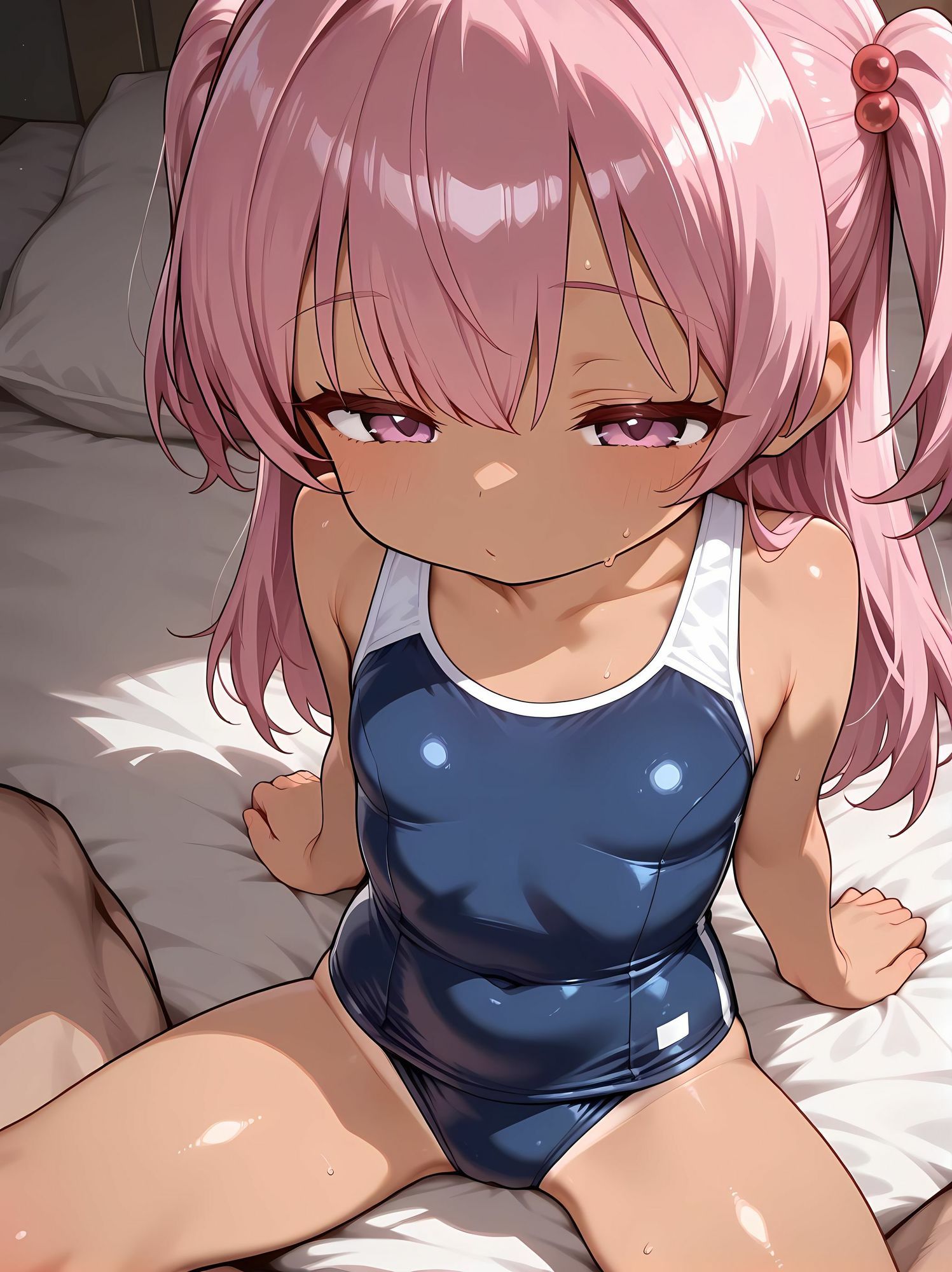 ちっぱいの妹達の日焼け跡に興奮してエッチした 「お兄ちゃん我慢できないからって外に出しすぎないで」 - サンプル画像 2