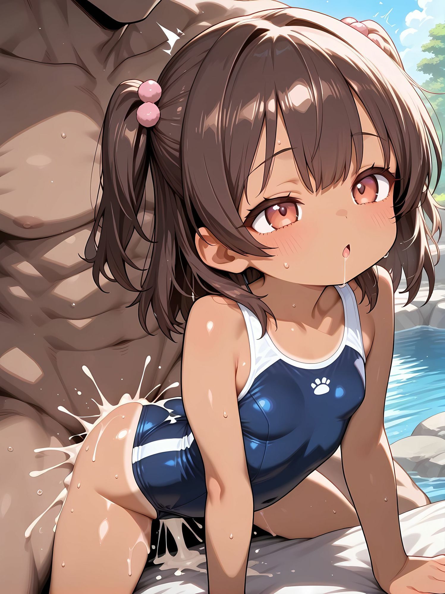 ちっぱいの妹達の日焼け跡に興奮してエッチした 「お兄ちゃん我慢できないからって外に出しすぎないで」 - サンプル画像 5