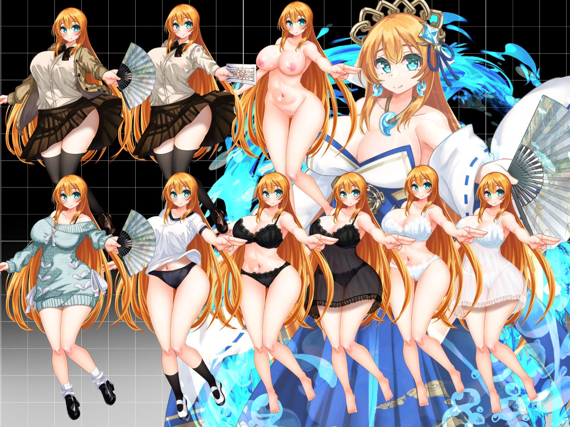 【立ち絵素材】水の巫女 - サンプル画像 1